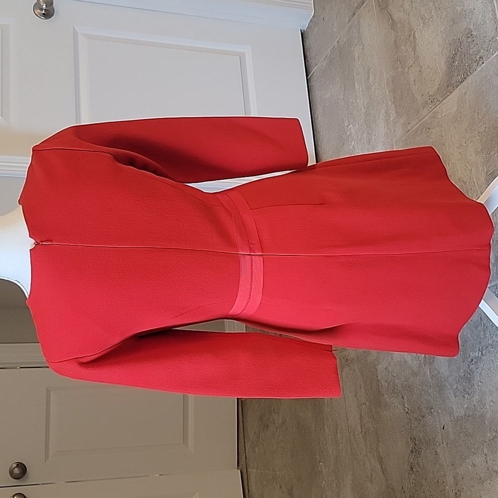 J.Crew red orange ribbon waist dress size 2 - Picture 4 of 6